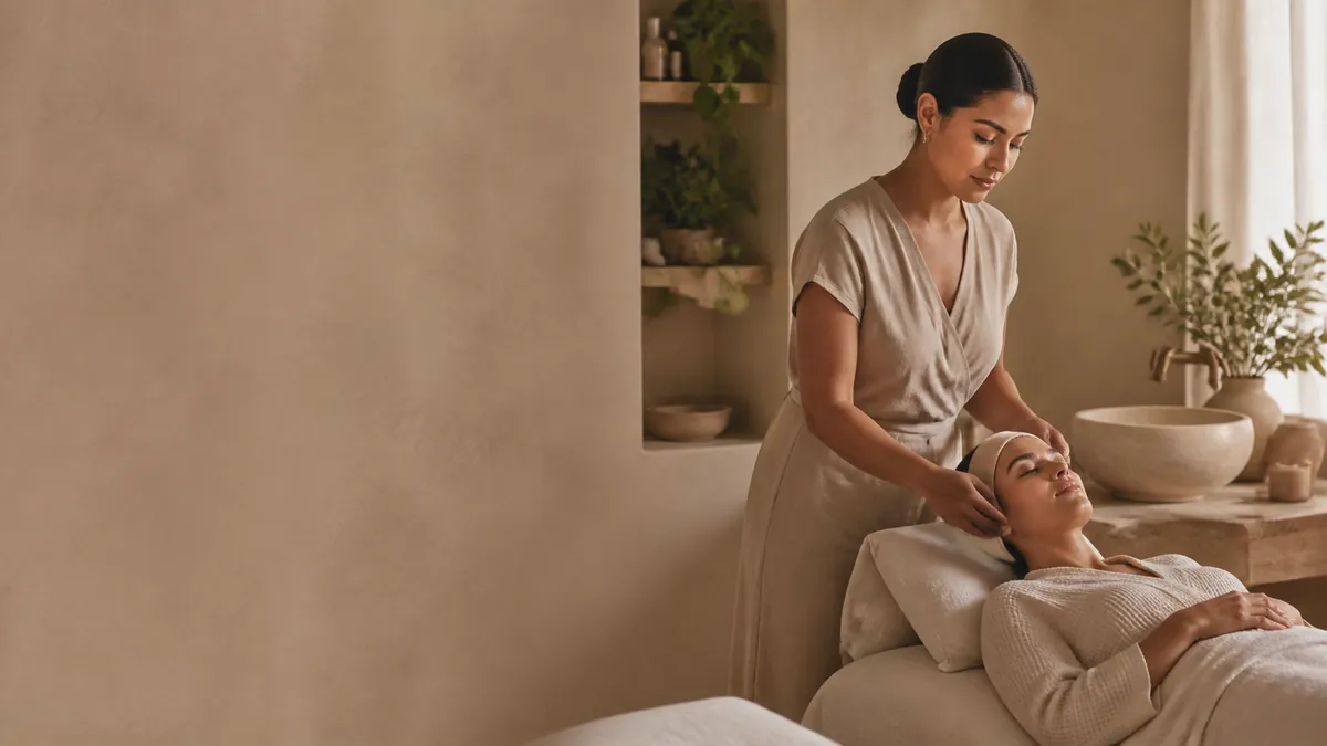 Tratamiento facial en un estudio boutique