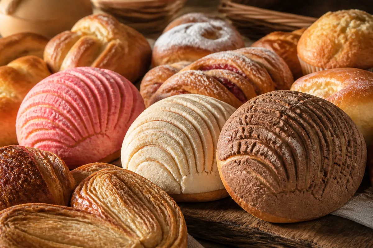 Variedad de pan dulce artesanal